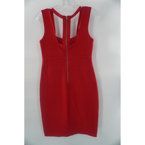 ARMANI EXCHANGE Red Sleeveless Bandage Bodycon Cutout Back Zipper Dress Sz M - Picture 8 of 10